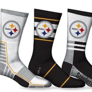 Men's Pittsburgh Steelers 3-Pack Sport Crew Socks